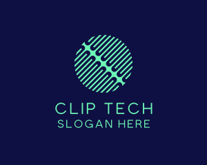 Digital Clip Technology Circle logo design