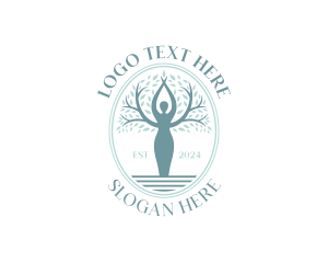 Eco - Woman Eco Tree logo design