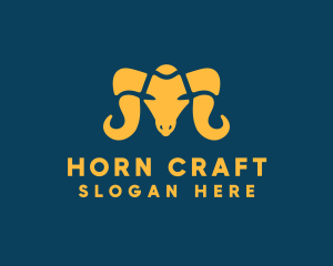 Ram Horn Animal logo design