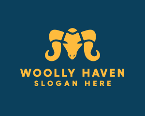 Sheep - Ram Horn Animal logo design