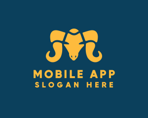 Sheep - Ram Horn Animal logo design