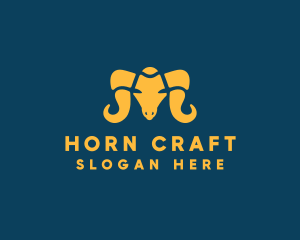 Ram Horn Animal logo design