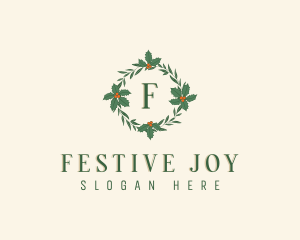 Christmas - Christmas Holly Wreath logo design