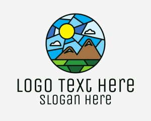 Mountaineering - Outdoor Mountain Mosaic logo design