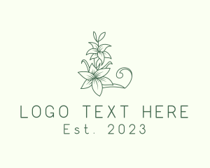 Orchid - Organic Flower Letter L logo design