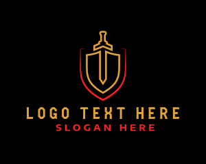 Knight - Medieval Sword & Shield logo design