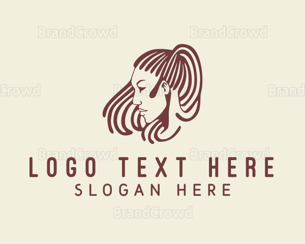 Ethnic Woman Hairstyle Logo