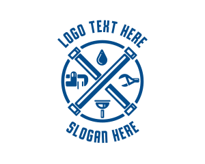 Repair - Droplet Pipe Wrench Plunger logo design