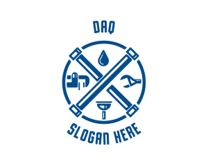 Droplet Pipe Wrench Plunger Logo