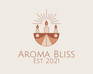 Boho Aroma Candle  logo design