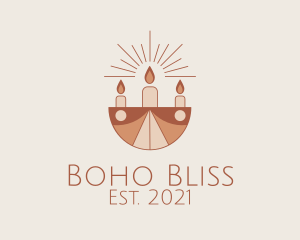 Boho Aroma Candle  logo design