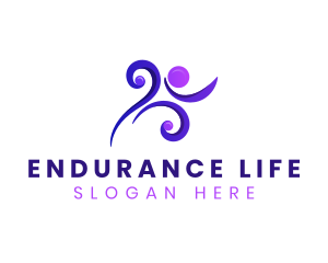 Endurance - Human Running Athlete logo design