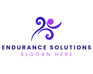 Endurance - Human Running Athlete logo design