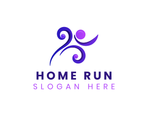 Human Running Athlete logo design