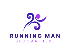 Human Running Athlete logo design