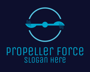 Propeller - Blue Spinning Propeller logo design