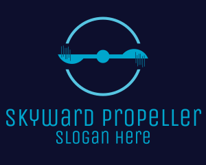 Blue Spinning Propeller logo design