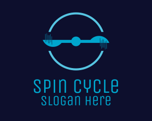 Blue Spinning Propeller logo design