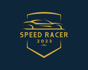 Racecar - Elegant Racecar Shield logo design