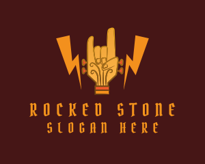 Rock Guitar Hand logo design