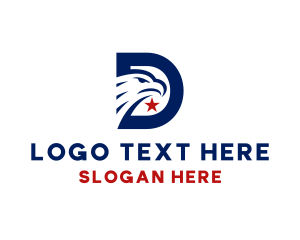 Flight - Eagle Varsity Letter D logo design