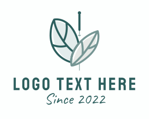 Needle - Herbal Leaf Acupuncture logo design