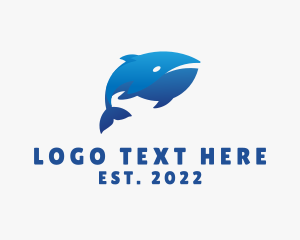 Oceanarium - Blue Marine Whale logo design
