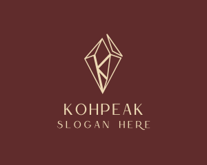 Minimalist Crystal Letter K logo design