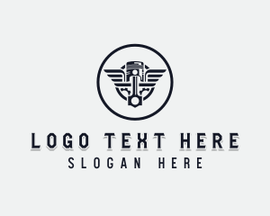 Industrial - Piston Wings Maintenance logo design