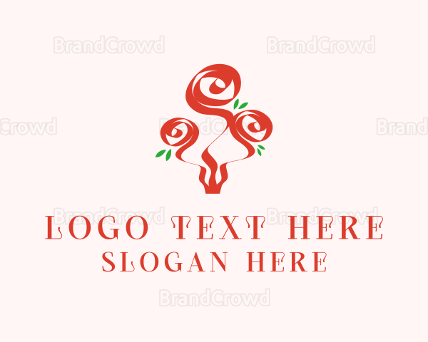 Flower Roses Bouquet Logo
