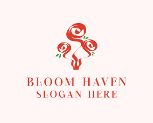 Flower Roses Bouquet  logo design