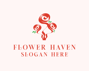 Flower Roses Bouquet  logo design