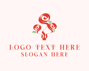 Lover - Flower Roses Bouquet logo design