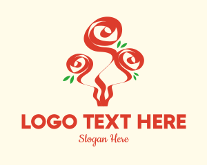 Gift Store - Red Roses Bouquet logo design