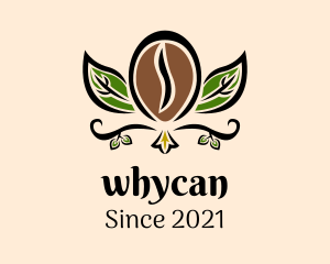 Coffee Farm - Organic Coffee Bean Leaf logo design