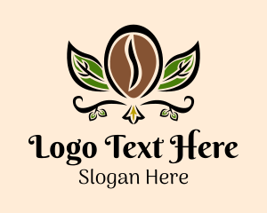 Organic Coffee Bean Leaf Logo