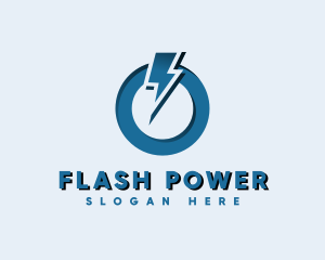 Lightning Bolt Power On logo design