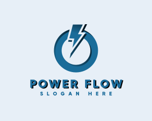 Lightning Bolt Power On logo design