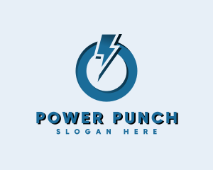 Lightning Bolt Power On logo design