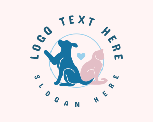 Vet Med - Cute Animal Friendship logo design