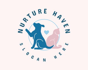 Fostering - Cute Animal Friendship logo design
