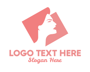 Negative Space - Strong Woman Silhouette logo design