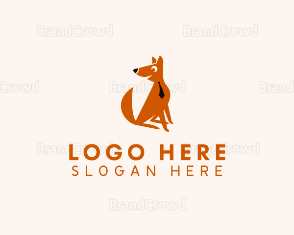 Necktie Dog Animal Logo