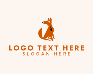 Character - Necktie Dog Animal logo design