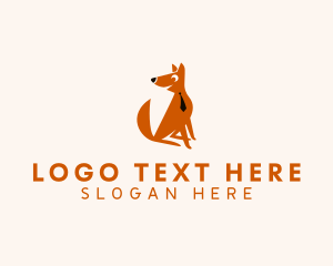 Necktie Dog Animal Logo