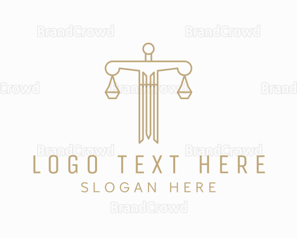 Sword Law Justice Scale Logo