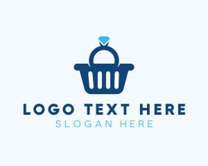 Buy And Sell - Diamond Ring Shopping Basket logo design