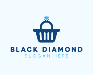 Diamond Ring Shopping Basket logo design