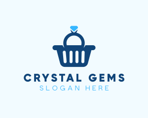 Diamond Ring Shopping Basket logo design