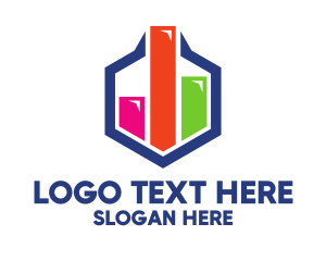 Database - Colorful Hexagon Chart logo design